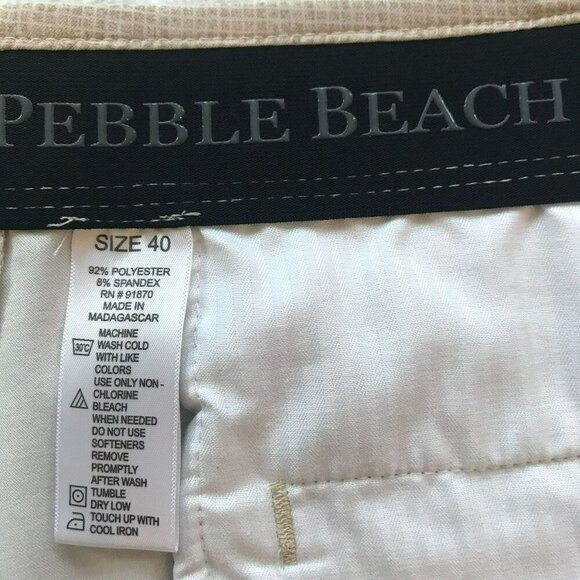 Pebble Beach Men's Flat Front Bermuda Golf Shorts Sz 40 in Tan Check Activewear - Picture 11 of 14